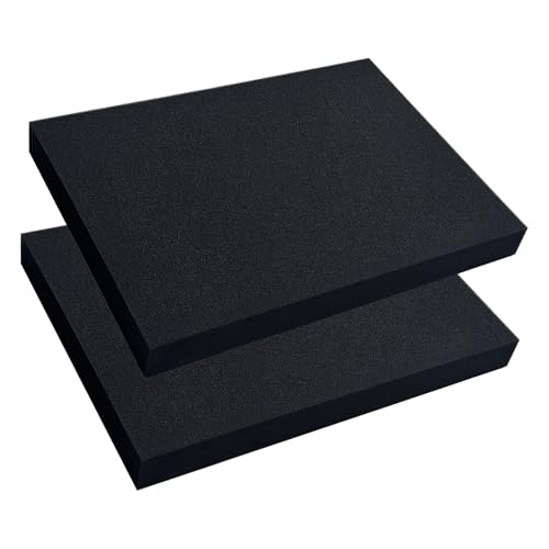 2 PCS 16" x 12" x 1.5" Polyurethane Foam Sheets Black Cushion Foam Panels | Foam Inserts for Cases,Black Foam Padding Cuttable Polyurethane Styrofoam for Cushion, Toolbox, Game Box, Storage, Crafts - size: 16x12x1.5inch