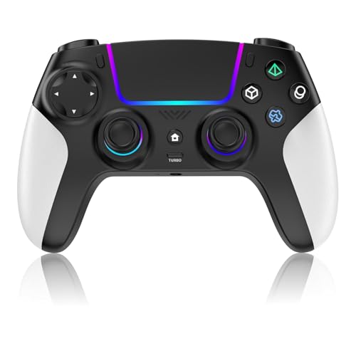 VidPPluing Wireless Controller Compatible with P5/Android/IOS/MAC/Steam Deck, Game Controller with LED Lighting/Hall Effect Trigger/Turbo/Share Function - White - color: white