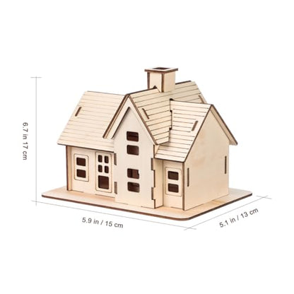 1 Set 3D Wooden Puzzles House Model Building Kit, DIY Wood Cabin Kit for Adults to Build, Creative 3D Tiny Home Model House Jigsaw Puzzles Toys for Kids and Adults