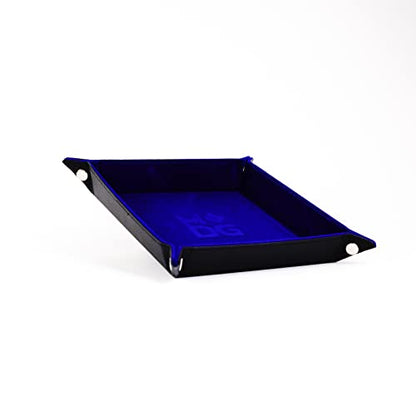 FanRoll Fold Up Velvet Dice Tray w/PU Leather Backing: Blue, Role Playing Game Dice Accessories for Dungeons and Dragons - color: Blue