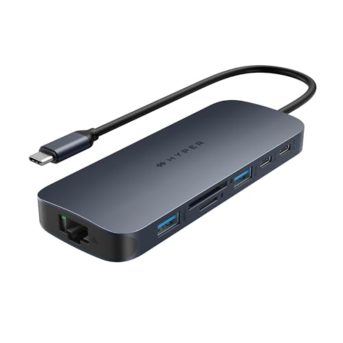 HyperDrive Next 10 Port USB C Hub for Mac, PC, and Chromebook with 4K60Hz HDMI, 2 USB-A, USB-C Hub 10Gbps 140W Power Delivery, SD & microSD Card Reader, Ethernet, 3.5mm Audio Ports - size: 10 Port USB-C Hub with 2x USB-A
