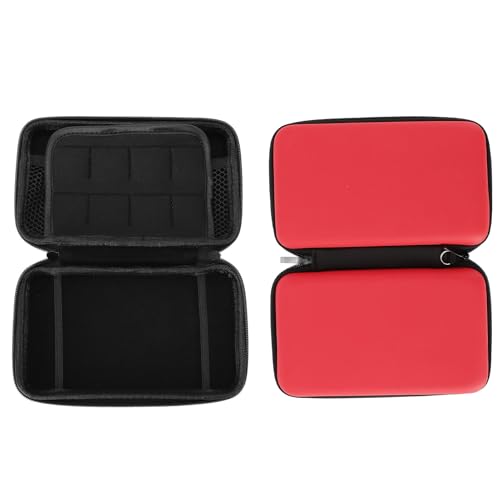 LICAEVEY Hard Shell Carrying Case for New 3DS XL/2DS XL - Travel Protective Storage with 8 Game Cartridge Slots & Water Proof PU Exterior (Red) - color: Red