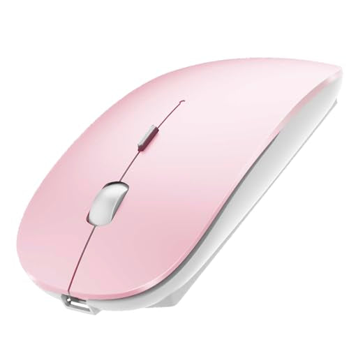 PEIBO Bluetooth Wireless Mouse for Laptop mac MacBook ipad MacBook air MacBook pro pc Desktop Computer Windows Chromebook Notebook (Jelly Pink) - color: Jelly PINK