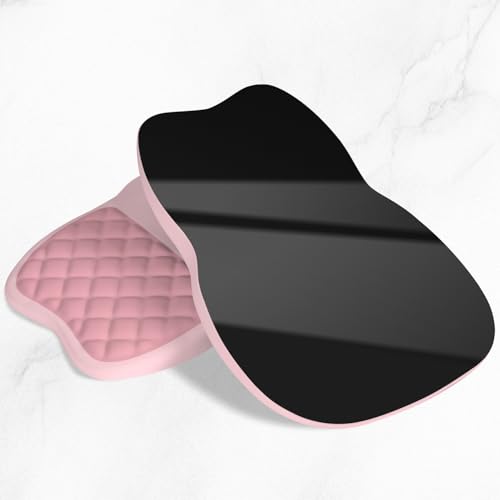 ITNRSIIET Ergonomic Mouse Pad Wrist Support with Memory Foam Massage Bulge & Non-Slip PU Base, Carpal Tunnel Pain Relief, Prevent Wrist Sweating, 12 x 8 x 1.2 inch, Pink Accent - color: Pink Accent