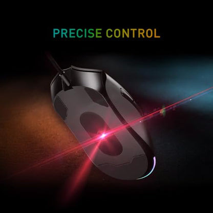 msi Forge GM320 Gaming Mouse, 12800 DPI, 20M+ Clicks Micro Switch, Optical Sensor, Ergonomic Ambitextrous Hand Design, RGB Light
