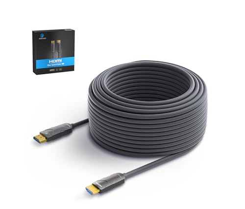 4K HDMI Cable 40 ft, Fiber Optic HDMI Cord (HDMI2.0b, 18Gbps, 4K 60Hz 4:4:4 RGB, 1080p), Ultra High Speed Uni-Directional Active Slim Cord, Compatible with PC Laptop PS3 PS4 Projector HDTV - size: 40 ft