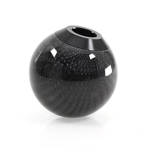 zhengsheng MUGE Racing Fabric Shift Boot with Round Ball Carbon Fiber Shift Knob,Universal Shift Boot Cover with Weighted Shift Knob (Style 1)