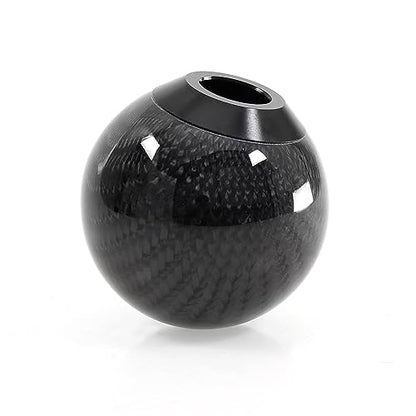 zhengsheng MUGE Racing Fabric Shift Boot with Round Ball Carbon Fiber Shift Knob,Universal Shift Boot Cover with Weighted Shift Knob (Style 1)