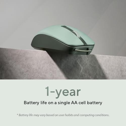 ASUS Wireless SmartO Mouse Silent Plus – Dual Mode (BT/2.4GHz), up to 3 Devices, Ergonomic, 4200 DPI, AA Battery Lasts up to 1 Year, Quiet Switches, Portable, for Productivity/Gaming - Green Tea Latte - color: Green Tea Latte