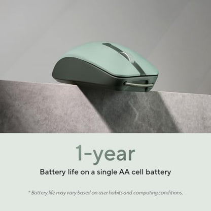 ASUS Wireless SmartO Mouse Silent Plus – Dual Mode (BT/2.4GHz), up to 3 Devices, Ergonomic, 4200 DPI, AA Battery Lasts up to 1 Year, Quiet Switches, Portable, for Productivity/Gaming - Green Tea Latte - color: Green Tea Latte
