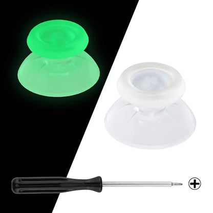 eXtremeRate Glow in Dark - Green Replacement 3D Joystick Thumbsticks for PS5 Controller, Analog Thumb Sticks with Screwdriver for PS4, for Slim Pro Controller - color: Glow in Dark Green