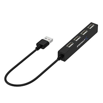 SABRENT 4-Port Portable USB 2.0 Hub for Laptop & Tablet (HB-MCRM) | Compact travel hub; 9.5-inch cable; for Ultrabook, MacBook Air, Windows tablet PC - size: 4-PORT
