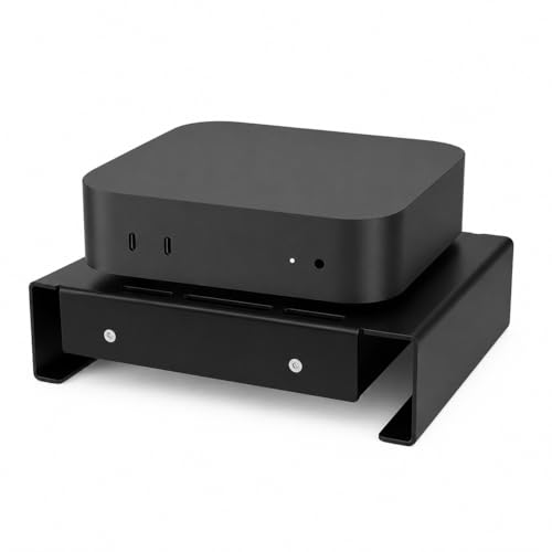 Aluminum Mini PC Cooler Stand with 120mm Fan | Desktop Cooling Base for Mac Mini, Router, Modem, Network Switch & TV Box - Heavy Duty Thermal Stand, USB Powered, Black - color: black