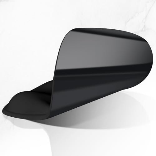 ITNRSIIET Ergonomic Mouse Pad with Wider Memory Foam Wrist Rest +17% - Curved Cushion Reduces Pressure 20%, Pain Relief, Non-Slip, Smooth, Cute Colors, 9.85 x 9 in, Black - color: Black