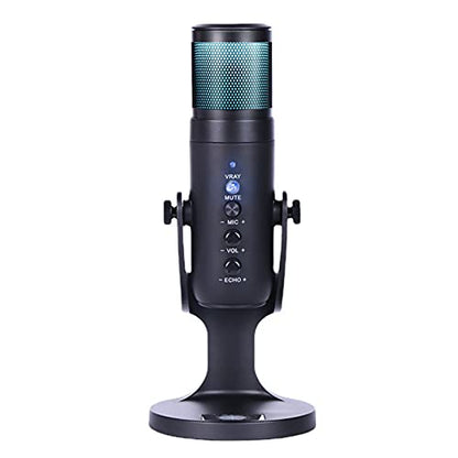 LiebeWH Desktop RGB USB Condenser Microphone 360° Adjustable for Recording Podcast Live Streaming Gaming