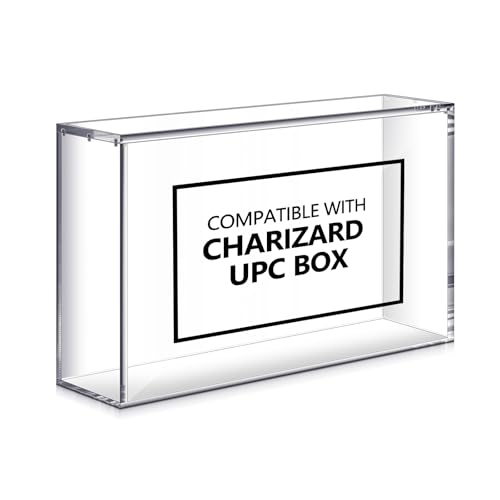 Cinnvoice 1 Pcs Acrylic Magnetic Case Booster Box Protective Case Stackable 4mm Thick Magnetic Closure Gifts for Collectors, Cards Not Included (Compatible with Charizard Upc Box) - style: Compatible with Charizard UPC Box