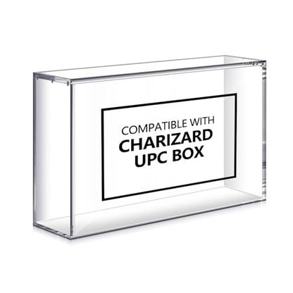 Cinnvoice 1 Pcs Acrylic Magnetic Case Booster Box Protective Case Stackable 4mm Thick Magnetic Closure Gifts for Collectors, Cards Not Included (Compatible with Charizard Upc Box) - style: Compatible with Charizard UPC Box