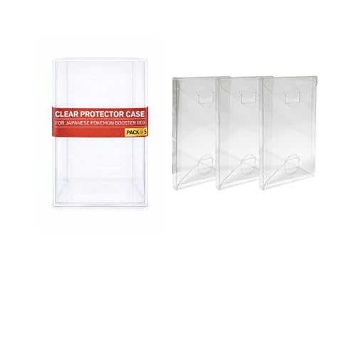 EVORETRO Japanese Booster Box Case 5-Pack + Booster Pack Protectors 10-Pack – 0.5MM & 0.35MM PET TCG Storage Bundle