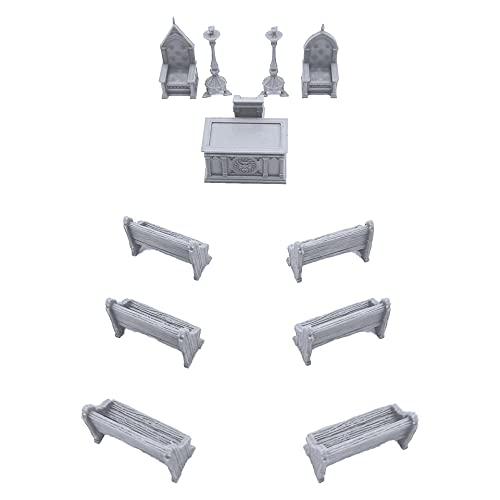 EnderToys Chapel Chattels by Printable Scenery, 3D Printed Tabletop RPG Scenery and Wargame Terrain 28mm Miniatures