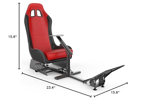 Sim Racing Cockpit with Seat | Compatible with G29 G920 G923 T248X T248 T300RS TX F458 T500RS| Easy to Install Racing Wheel Stand for PS5, Xbox, PC Gaming (Black/Red) - color: Red / Black