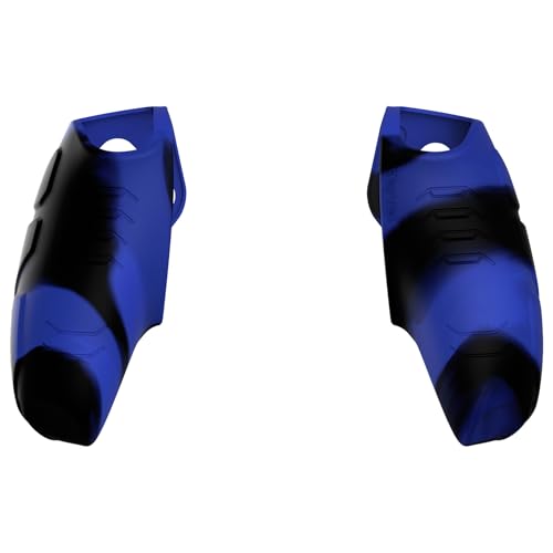 PlayVital Mecha Edition Blue & Black Ergonomic Soft Controller Silicone Case Grips for ps5, Rubber Protector Skins with Thumbstick Caps for ps5 Controller - Compatible with Charging Station - color: Blue & Black