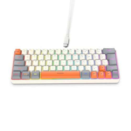 Gaming Keyboard Full Size LED Backlits Quiet Computer Multimedias Corded for PC Office Gaming Multimedia Keyboard - color: beige gray