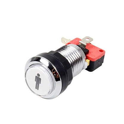 EG STARTS Arcade Buttons Chrome Silver Plated 5V / 12V LED Illuminated Push Button 1P / 2P Player Start Buttons / 2X Coin Buttons Compatible MAME/Jamma/Fighting Games/Arcade Video Games Kit Part