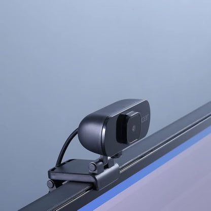 acer Full HD USB Streaming 2MP Webcam | 1080P HD | 360° Rotation | Digital Microphone | Plug & Play for Desktop or Laptop PC | Stream for Zoom, Skype, Facetime, YouTube | Conference Calls & MS Teams
