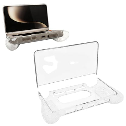 TEHAOUU Flip TPU Protective Case, Compatible with AYN THOR Handheld Game Console, Transparent Soft Shell, Full Wrap Portable Console Cover for Retro Game Travel Carry (Transparent) - color: Transparent