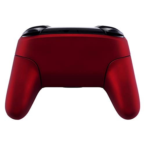 eXtremeRate Red Faceplate Backplate Handles for Nintendo Switch Pro Controller, Soft Touch DIY Replacement Grip Housing Shell Cover for Nintendo Switch Pro - Controller NOT Included - color: Scarlet Red