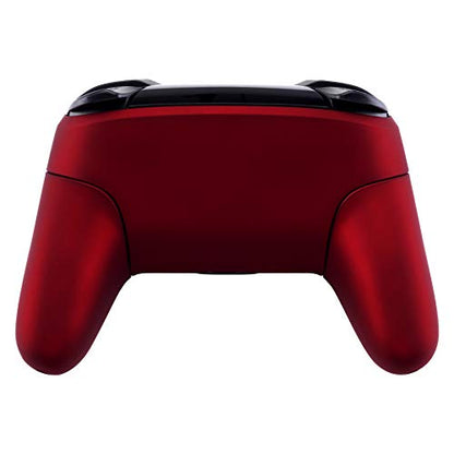 eXtremeRate Red Faceplate Backplate Handles for Nintendo Switch Pro Controller, Soft Touch DIY Replacement Grip Housing Shell Cover for Nintendo Switch Pro - Controller NOT Included - color: Scarlet Red