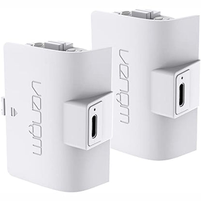 Venom Rechargeable Battery Pack for Xbox One, Xbox Series X & S, 2 Pack 1100mAh Controller Battery Pack Play and Charge Kit for Xbox Series X/S and Xbox One - color: 1100mAh (White)