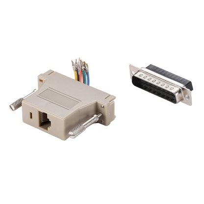 10PCS DB25 Serial Port Male to RJ45 Ethernet Adapter, M/F | 25 Pin, Serial Port Male to RJ45, Ethernet LAN Extend Modular Converter - style: DB25 Male