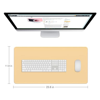 Dapesuom Large Mouse Pad, Extended Gaming Mouse Mat with Stitched Edges, Full Size Desk Mats with Non-Slip Base, Computer Big Desktop Keyboard Pad for Laptop, 23.6 x 11.8 in, Navajo White - color: Navajo White, size: 23.6L x 11.8W inches