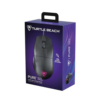 Turtle Beach Pure SEL Wired RGB Gaming Mouse for PC | Ultra-Lightweight, 8K DPI Optical Sensor, Mechanical Switches, Pretension System, Pure PTFE Glides, AIMO RGB Lighting, Black - color: Black