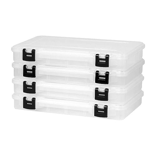 Plano ProLatch 3700 StowAway 4-Pack, Clear and Black, ProLatch Locking System, Transparent Design to Quickly Identify Contents, Fits 3700 Series Tackle Bags - size: 3700, style: Old Model
