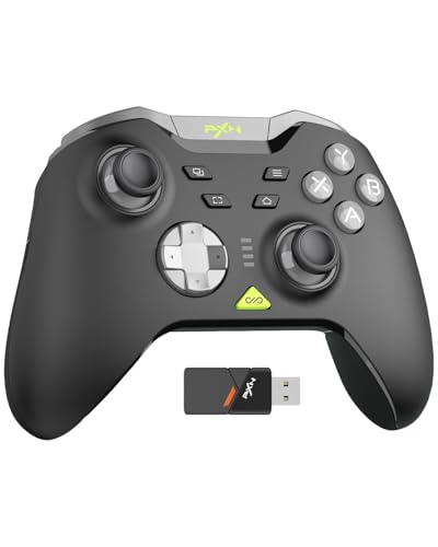 PXN P5 Wireless Gaming Controller - Hall Joystick, Hall Trigger, 6-Axis Motion, 4 Back Buttons, Compatible with PC, Switch/Switch2, iOS, Android (Black) - color: Black