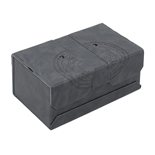 Zoopin 200 Card Deck Box for MTG ,CCG,TCG,Yugioh...With Two Built-in Life Counters and Two Card-trays plus one Dice/Token Tray (Black ) … - color: Black