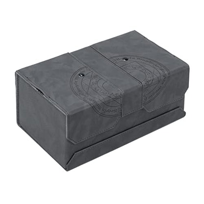 Zoopin 200 Card Deck Box for MTG ,CCG,TCG,Yugioh...With Two Built-in Life Counters and Two Card-trays plus one Dice/Token Tray (Black ) … - color: Black
