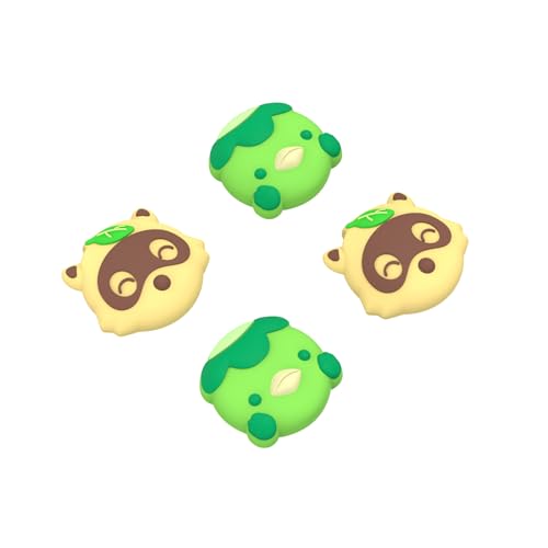 PlayVital Cute Thumb Grip Caps for Nintendo Switch 2 Pro, Switch Pro Controller, Silicone Joystick Caps Cover for ps5, Edge, ps4, Xbox Series X/S, Xbox One, Elite Series 2 Controller - Tanuki & Kappa - color: Tanuki & Kappa