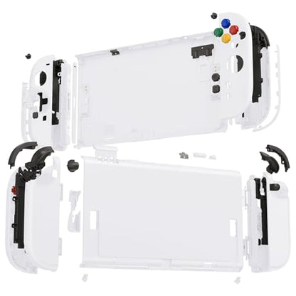 eXtremeRate DIY Replacement Shell Buttons (D-Pad Ver) for Nintendo Switch 2, Full Set Rear Back Plate Controller Housing Buttons for Switch 2 Console & Joycon 2 - Deluxe Version - White - color: White