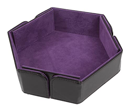 Forged Dice Co. 6.5 Inch Magnetic Folding Dice Tray - Portable Folding Dice Rolling Tray for DND & D&D - Quiets Rolling Metal Dice, Folds Flat - Purple - color: Purple