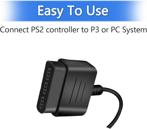 PS2 Controller to USB Controller Adapter, Converter Cable Compatible with PS1 PS2 Dual Shock 2 Joypad Gamepad to PS3 PC Game