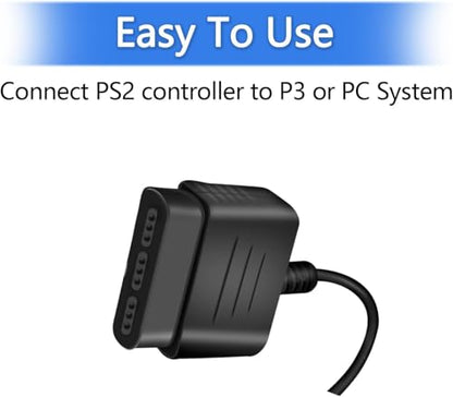 PS2 Controller to USB Controller Adapter, Converter Cable Compatible with PS1 PS2 Dual Shock 2 Joypad Gamepad to PS3 PC Game