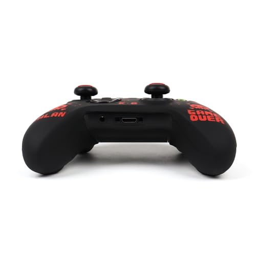 Pixelated Skull Controller Skin Compatible with Xbox Series X Wireless Controller, RALAN Protector Case， Customised Thumb Grips Cap - color: Pixelated Skull Black Red