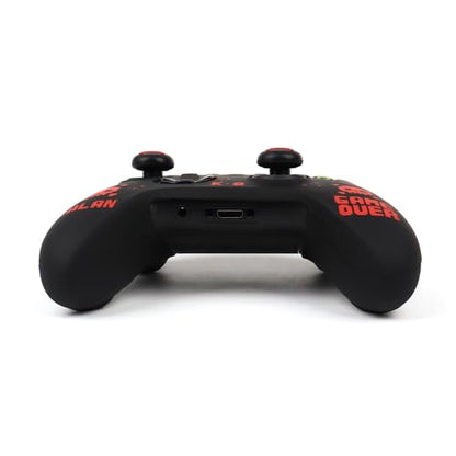 Pixelated Skull Controller Skin Compatible with Xbox Series X Wireless Controller, RALAN Protector Case， Customised Thumb Grips Cap - color: Pixelated Skull Black Red