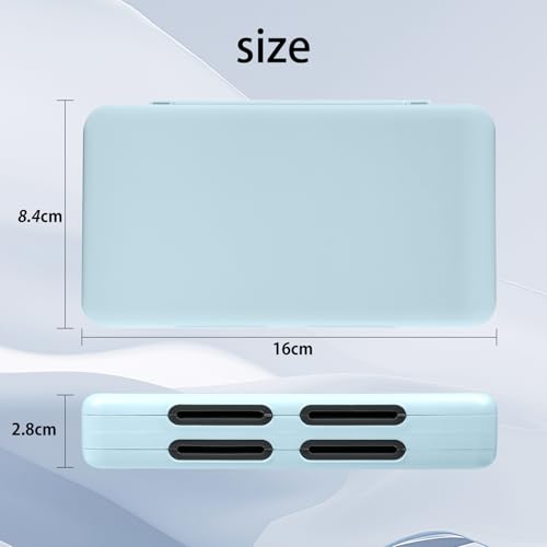ONETIAOLONG Switch Game Case Holder for Switch 2 & OLED & Lite with 48 Cartridge Slots and 96 Micro SD Card Storage with Magnetic Closure,Protective Hard Shell and Soft Lining for Easy carrying - color: Blue, style: 48-slots