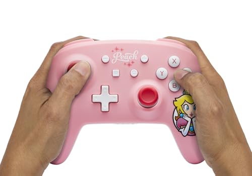 PowerA Wireless Controller for Nintendo Switch - Princess Peach Pink, Switch Lite/Switch-OLED Model, Nintendo Switch 2, AA Battery Powered (Battery Included), Bluetooth, Motion Controls, Officially Licensed - style: Princess Peach