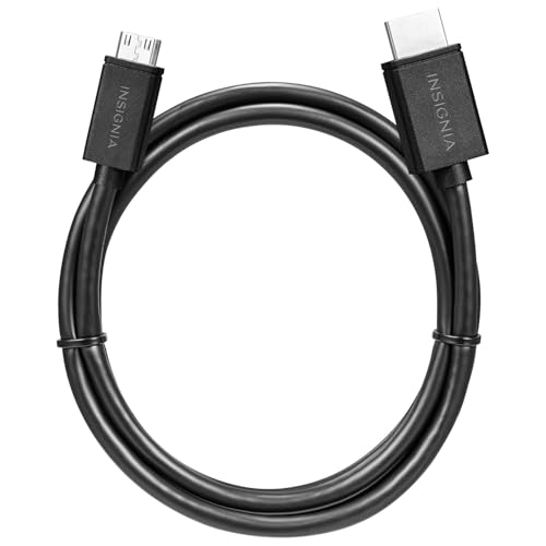 INSIGNIA Universal Video & Audio Cables and Adapters – HDMI, DisplayPort, USB-C, Mini HDMI, Mini DisplayPort & RCA Converter, 4K/8K High-Speed Options for TV (Mini HDMI to HDMI Cable, 4 ft) - size: 4 ft, style: Mini HDMI to HDMI Cable