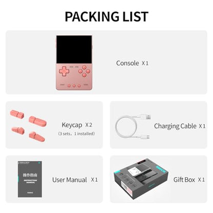 Trimui Brick Hammer Metal Body Handheld Game Console Retro Gaming Handheld 3000mah Battery Allwinner A133p 3.2" IPS RGB Lighting Vibration Pink - style: Pink-64G